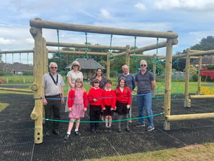 Pupils open village's new play equipment