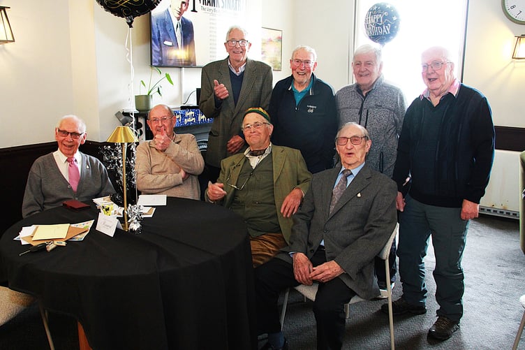 Minehead's 'March Hares' are Pete Rossiter, John Lethaby, Peter Wrigley, Mike Floyd, Julian Wilford, Charlie Atkins, Richard Bowditch, and David Veale. PHOTO: George Ody.