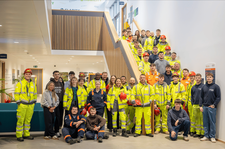 Some of 1,740 apprentices who have been trained at Hinkley Point C.