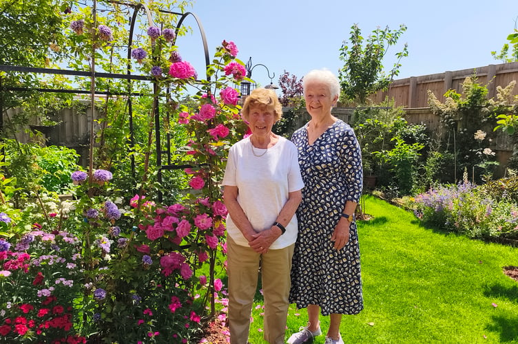 Gardener Mary Impey, left, who is showing her new build garden, and Margaret Browning, who became a trustee of Wivey Cares after help she received for her late husband David.