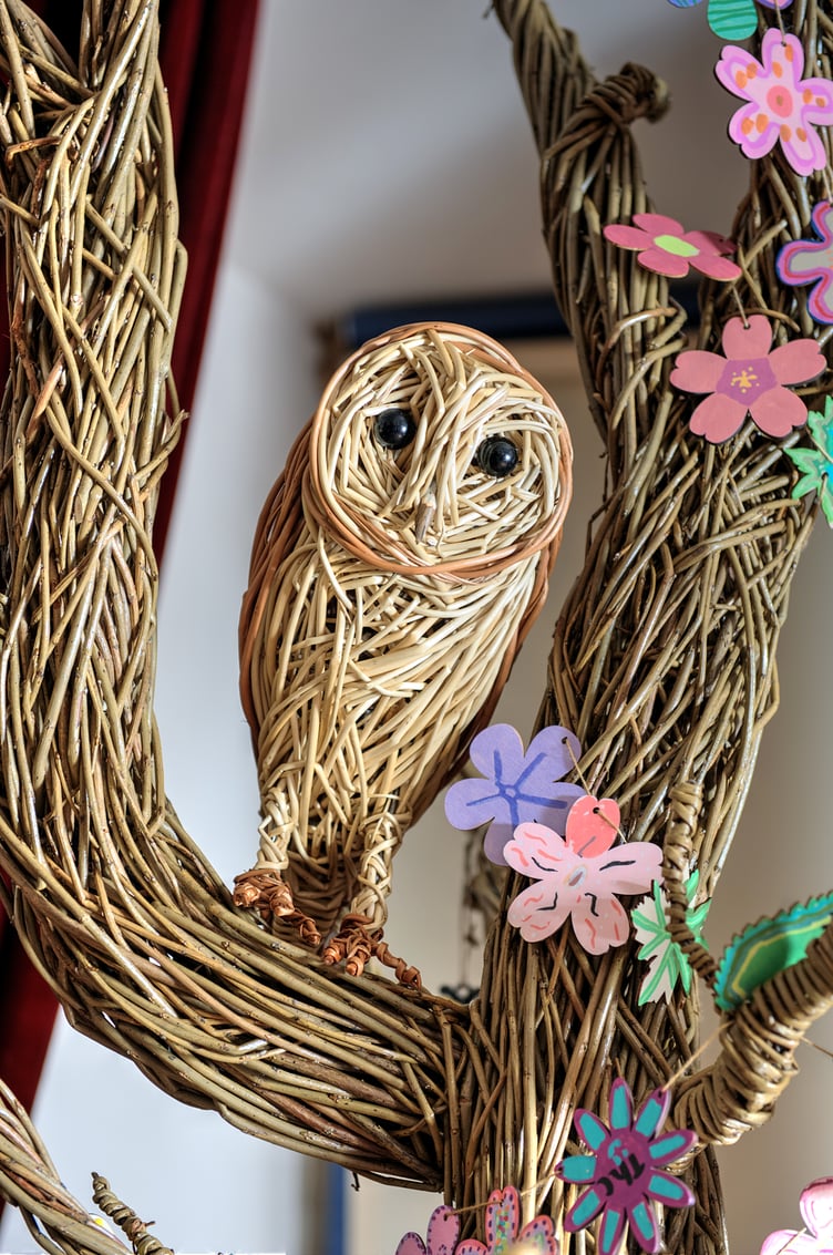 A willow owl is part of a living sculpture in Dunster Castle. PHOTO: David Wood.
