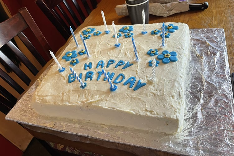 Watchet and the Quantocks Dementia Action Alliance's 11th birthday cake.