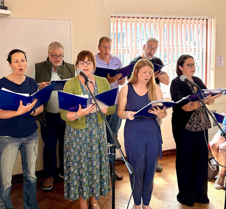 The ensemble in rehearsal for The Concert, which was staged in Minehead's Regal Theatre.