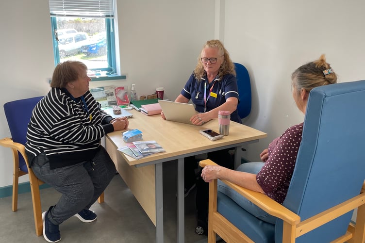 A session being held in the new exmoor Rural Health Hub, in Wheddon Cross.