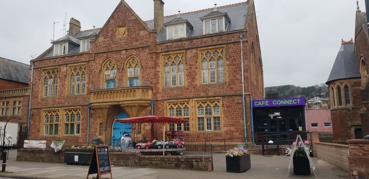 A modern day view of Minehead's old hospital building.
