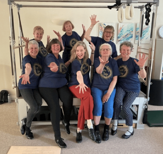 Lucia Forte and the Balance Point Tappers who raised more than £1,100 for a cancer charity.