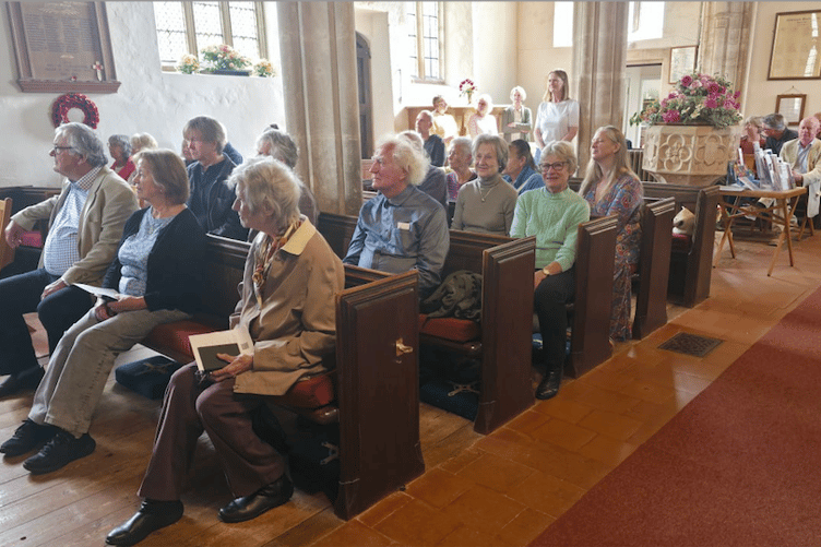 Some of the audience for a Choral Evensong in St Petrock's Church, Timberscombe. PHOTO: Richard Jeffrey.