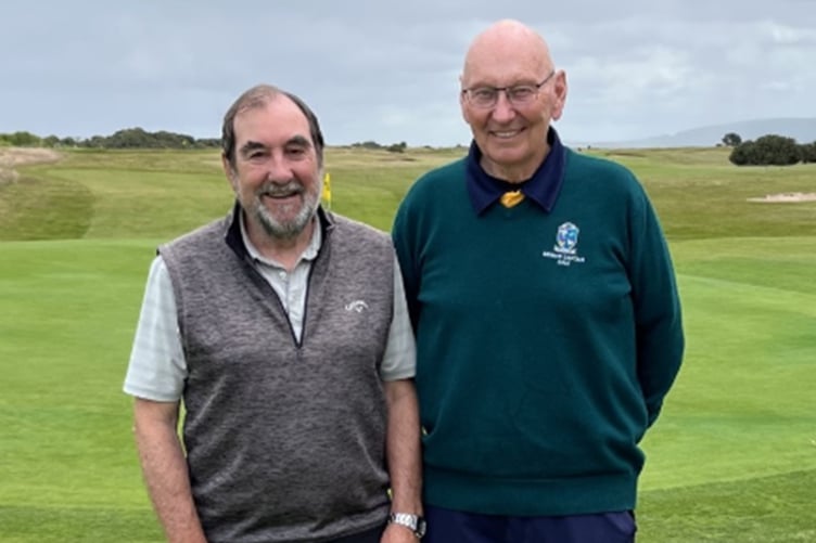 Seniors' Stewards Trophy winners Dave Ball (left) and Nigel Trevelyan