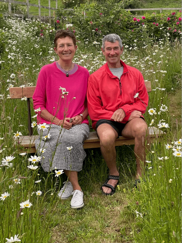 Ingrid and Nigel Popplewell in their Wootton Courtenay garden.