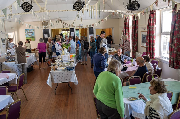 Refreshments in the village hall were provided for hundreds of visitors to Stogumber Open Gardens.