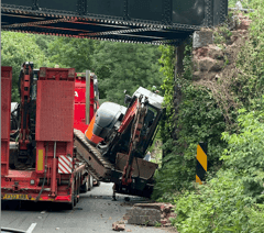 Railway resumes services after lorry damages bridge