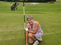 Amanda Mather holes in one on the 136 yard 10th hole 