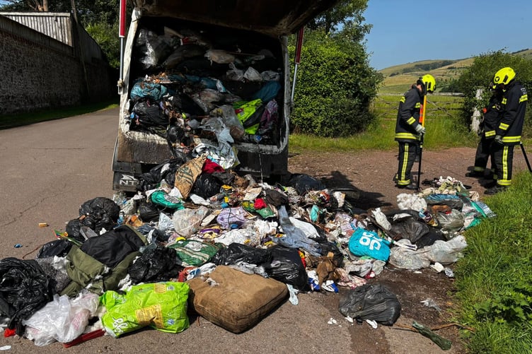 Minehead firefighters tackled a bin lorry fire after somebody threw a power tool lithium battery in with domestic waste,