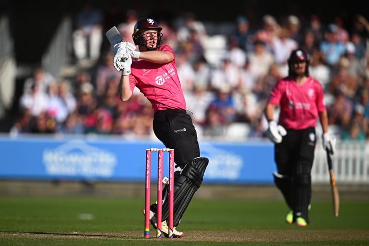 James Rew on his way to his 43-ball century