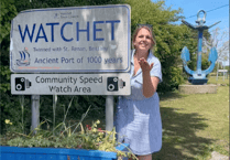 Artist Rachel Thresher's stained glass panel features all that Watchet has to offer