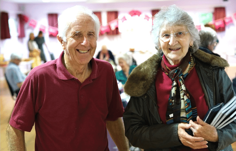 Bellringer extraordinaire Reg Holcombe and his wife Mary.