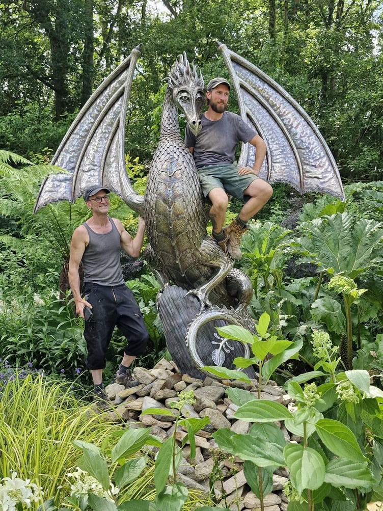 A 14 feet tall metal dragon has been created for a client by Exmoor's West Country Blacksmiths.