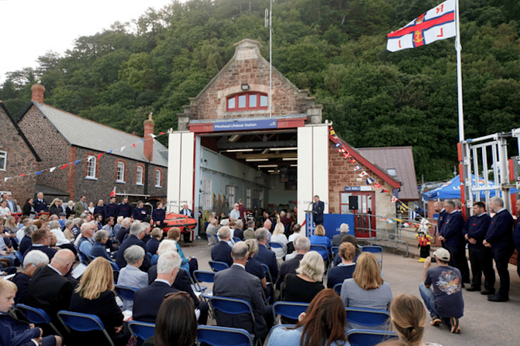 Hundreds of people attended the opening of an extension to Minehead Lifeboat Station in 2023. PHOTO: Nick Leach.