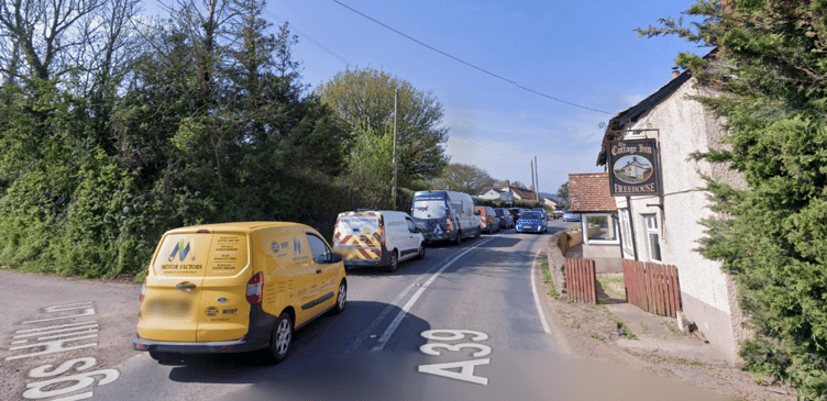 A motorcyclist died when he crashed on the A39 near the Cottage Inn, Keenthorne, on Saturday.