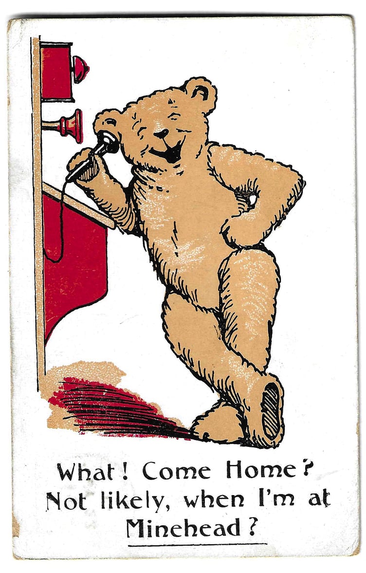 This 113-year-old postcard has recently been given for display in Minehead Museum.