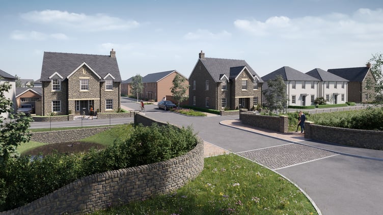 A computer-generated image of how Underwood Gardens, Watchet, should look.