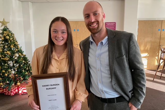 Verity Clarke with England and Somerset spinner Jack Leach