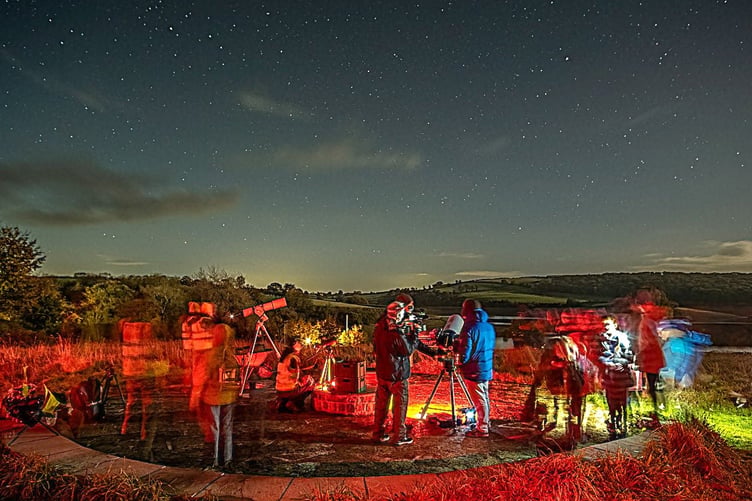 Stargazing during a previous Exmoor Dark Skies Festival . PHOTO: Shaun Davey.