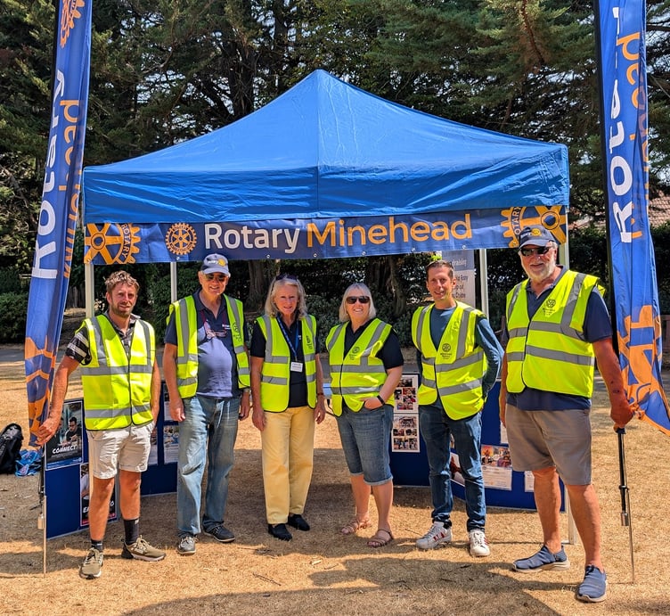Some of the Minehead Rotary Club volunteers who helped to organise the 'school's out' party in Blenheim Gardens.