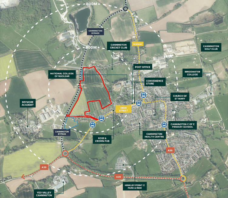 The site in Cannington where Strongbox has agreed to provide 48 council homes if permission is given to develop a total160 new properties.