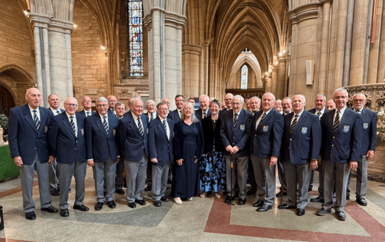 Minehead Male Voice choir, who gave an inspiring performance in St Andrew's Church.