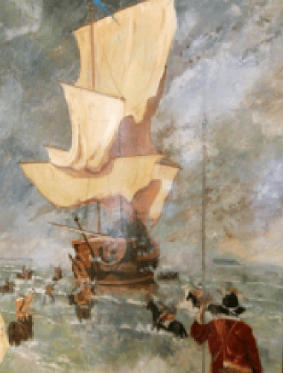 A painting of Civil War action in Watchet.IMAGE: Courtesy of Watchet Market House Museum.