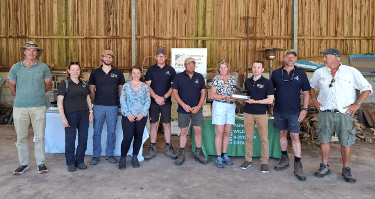 The Crowcombe Estate team receive FWAG's Somerset Otter Award.