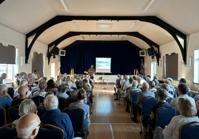 An evening in the village hall learning about Porlock's salt marsh proved to be a sell-out event.