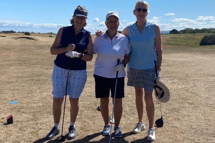 Pat Lucas, Hazel Binding and Jackie Brocklehurst, team winners on Ladies Captain's day.