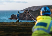 Fire crews and Coastguards work to save dog stuck on cliffs near Kilve