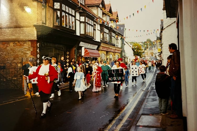 A scene from a Porlock Carnival of yesteryear.