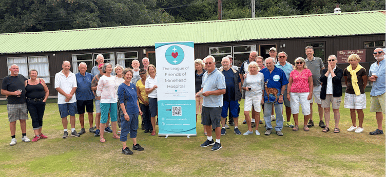 Porlock Bowling Club members after their charity match.