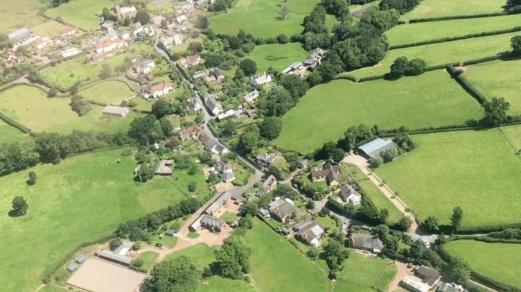 An aerial view of Wootton Courtenay, where a voluntary village transport scheme has been launched.