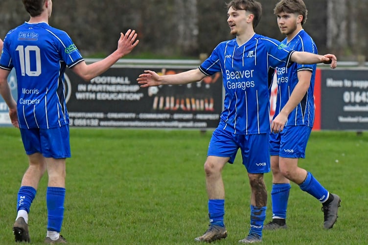 Minehead's top scorer Toby Waghorn (right)