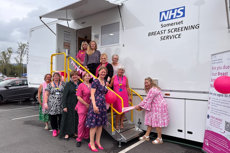 Nurse Deb Roan cut the ribbon declaring the new breast screening units open.