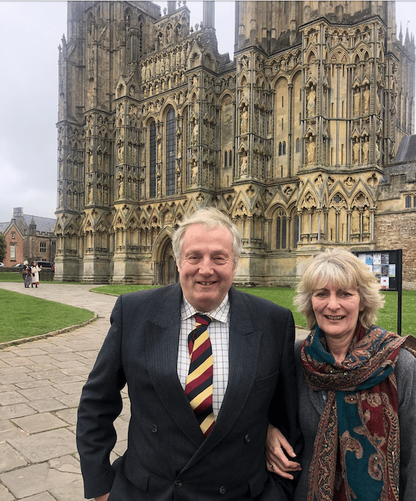 Exmoor farmer Oliver Edwards and his wife Jill at Wells Cathedral.