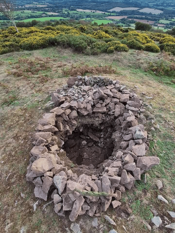 An image showing the extent of damage caused to a Quantock Hills cairn near Crowcombe.