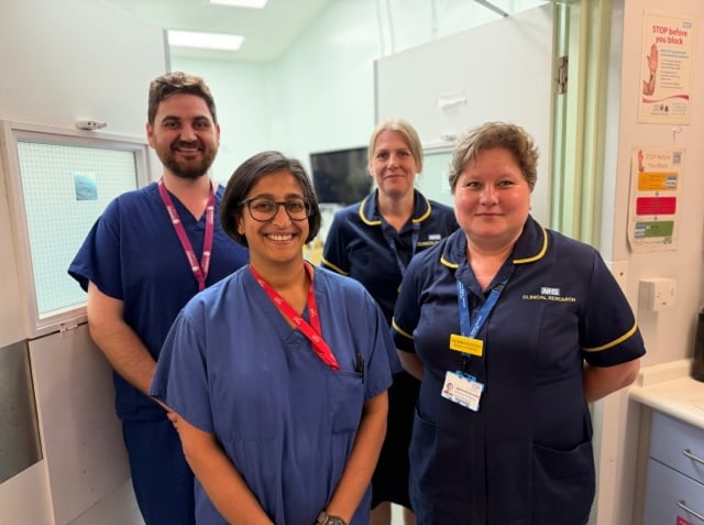 The surgeons and nurses at Somerset NHS Foundation Trust who will take part in the medical study.