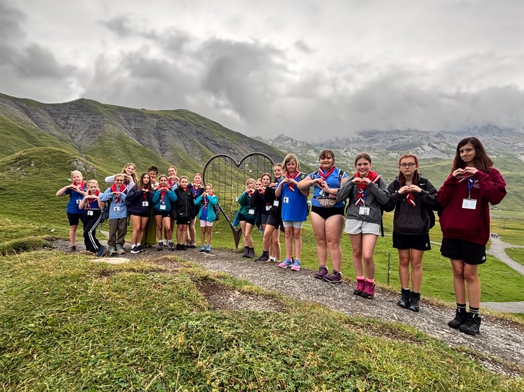 Girlguiders from the Minehead division enjoying a 10-day trip to Switzerland.