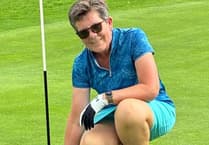 Ladies' vice-captain Hilary celebrates hole in one on par 3 4th