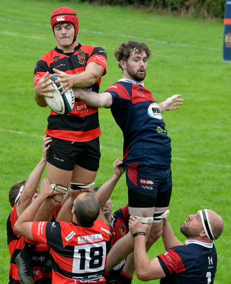 Rugby action between Wiveliscombe and Wellington (Red & Blacks) in a pre-season friendly last Saturday