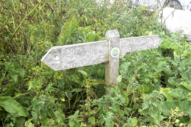 This retired South West Coast Path signpost is being auctioned by Exmoor National Park Authority. PHOTO: ENPA.