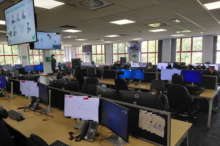 Emergency medical dispatchers at work in SWASFT’s emergency operations centre in Exeter.