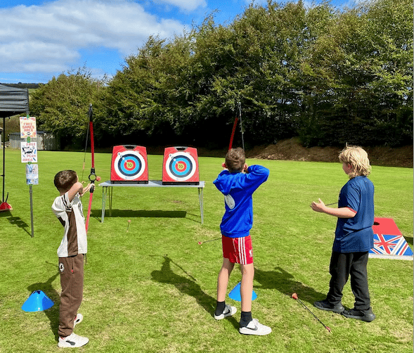 Sucker archery was among the activities during Exmoor Young Voices family fun day in Exford.