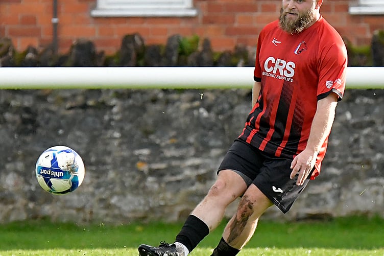 Jay Darrell - made a welcome return to Watchet's defence